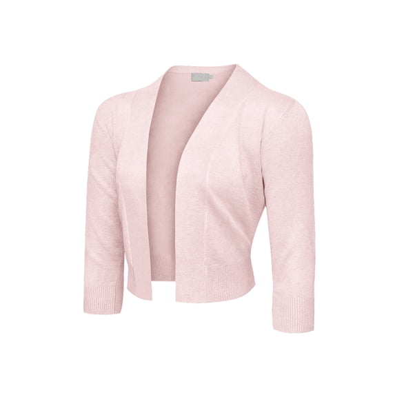 G-Style USA Women's 3/4 Sleeve Open Front Cropped Cardigan Sweater (S-XL)
