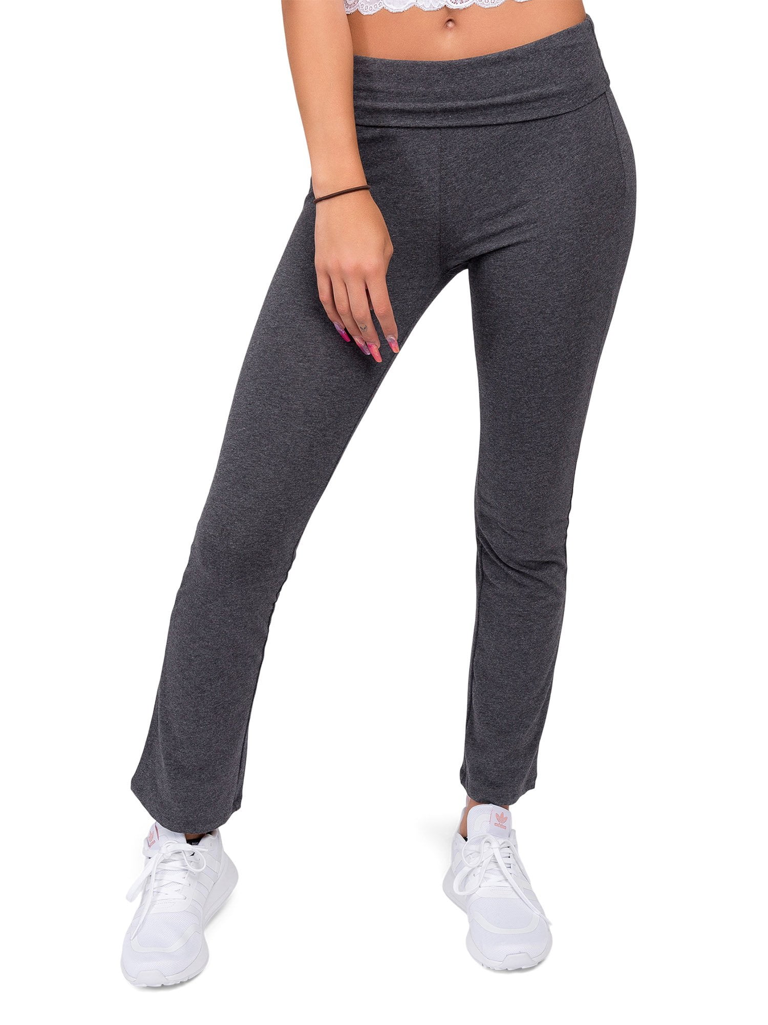 G-Style USA Women's Bootcut Flare Leggings Yoga Pants 8150 - Charcoal Gray  - Medium 