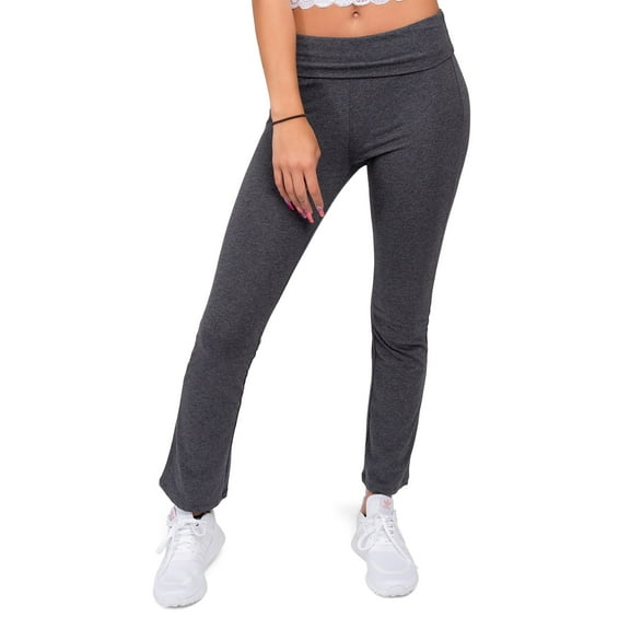 G-Style USA Women's Bootcut Flare Leggings Yoga Pants 8150 - Charcoal Gray - Small