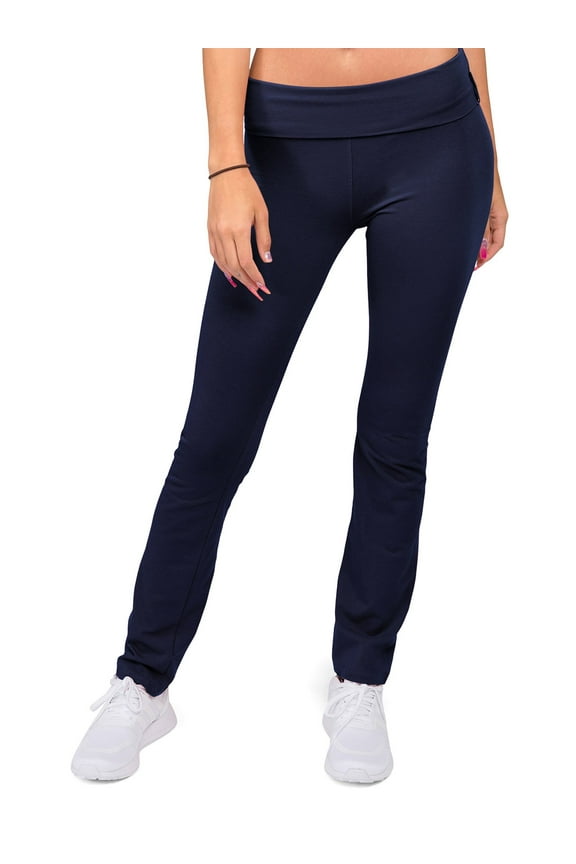 Women's Bootcut Flare Leggings Yoga Pants 8150 - True Navy - Small