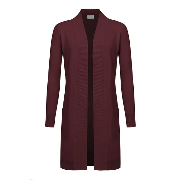 G-Style USA Women's Casual Viscose Knit Open Front Long-Line Cardigan