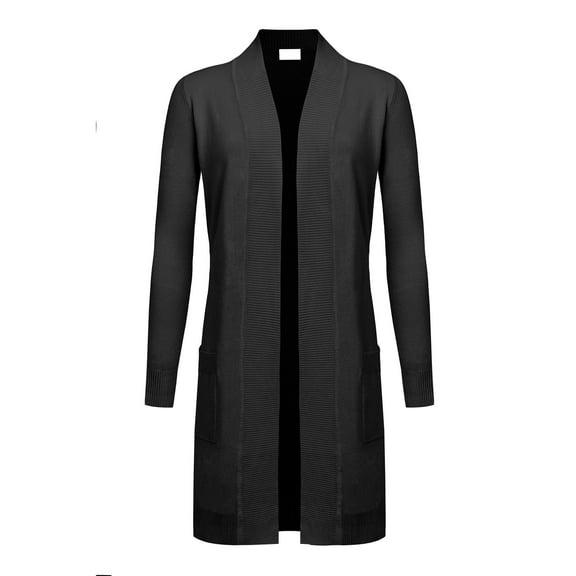 G-Style USA Women's Casual Viscose Knit Open Front Long-Line Cardigan