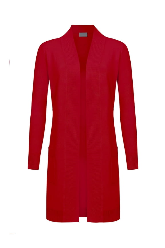 Women's Casual Viscose Knit Open Front Long-Line Cardigan