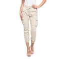 thumbnail image 1 of G-Style USA Women's Drawstring Waist Cargo Jogger Pants RJJ3645 Ivory Medium, 1 of 5