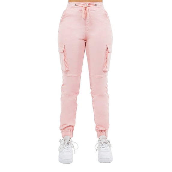 G-Style USA Women's Drawstring Waist Cargo Jogger Pants RJJ5608 Indie Pink 2XL