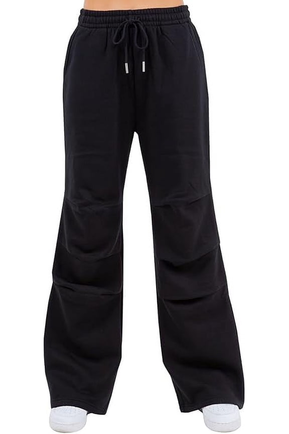 Women's Essential Wide Fit Fleece Sweatpants RJJ20766 Black Small