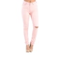 thumbnail image 1 of G-Style USA Women's High Waist Ripped Skinny Pants RJH370 - Peach - 3X-Large, 1 of 5