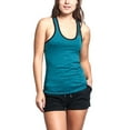 thumbnail image 1 of G-Style USA Women's Lightweight Scoop Neck Contrast Piping Tank Top (2-Pack) LTT13194 - Cyan Caviar/Black - 2X-Large, 1 of 4