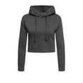 thumbnail image 1 of G-Style USA Women's Long Sleeved Crop Top Hoodie LH13118 - Charcoal - X-Large, 1 of 8