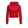 thumbnail image 1 of G-Style USA Women's Long Sleeved Crop Top Hoodie LH13118 - Red - X-Large, 1 of 8