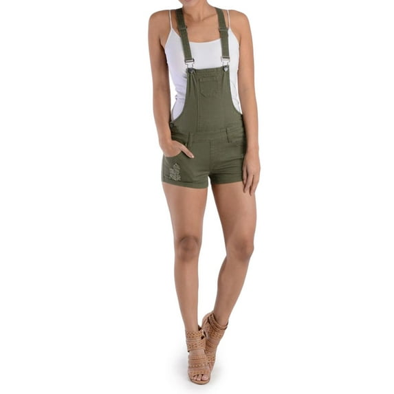G-Style USA Women's Short Overalls RJSO115 - Olive - Small