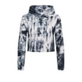 thumbnail image 1 of G-Style USA Women's Tie Dye Crop Top Hoodie Sweatshirt LH13118 - Cloud Gray - Small, 1 of 6