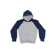 thumbnail image 1 of G-Style USA Youth Boys Long Sleeve Raglan Pullover Hoodie Sweatshirt YH13177 - Heather Gray/Royal Caviar - Small, 1 of 1
