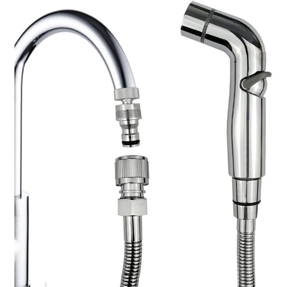G-Sunny Quick-Connect Sink Faucet Sprayer Kit, Sink Hose Sprayer Accessories, Detachable Metal Adapter With Hand Shower,Hair Washing,Pet Cleaning,for Bathroom/Kitchen (Quick Connect Sprayer)