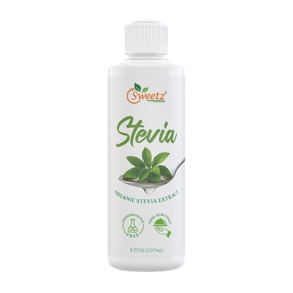 G-Sweetz Preservative-Free Liquid Stevia Drops Organic Reb-D Rich Stevia Extract for a Clean, Sugar-Like Taste 0 Calories, 0 Carbs, 0 Glycemic Total 1600 Servings 8 Fl Oz (Bulk) 1-Pack