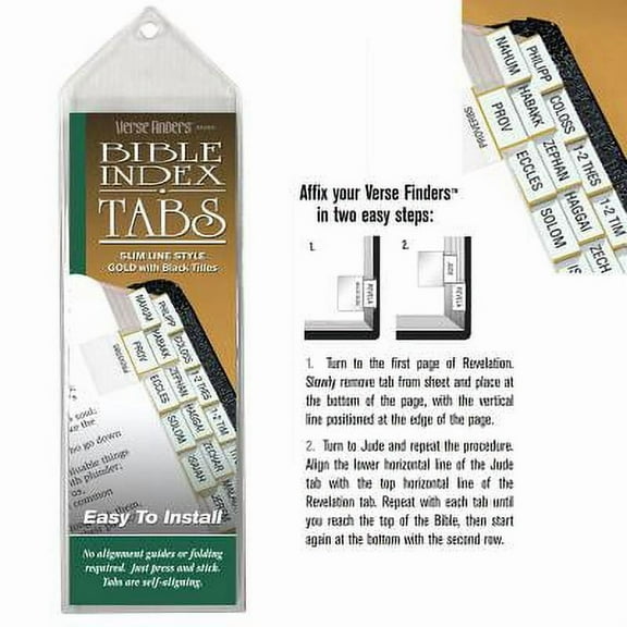 G T Luscombe 125857 Bible Tab Verse Finders Horizontal Slim Line Gold