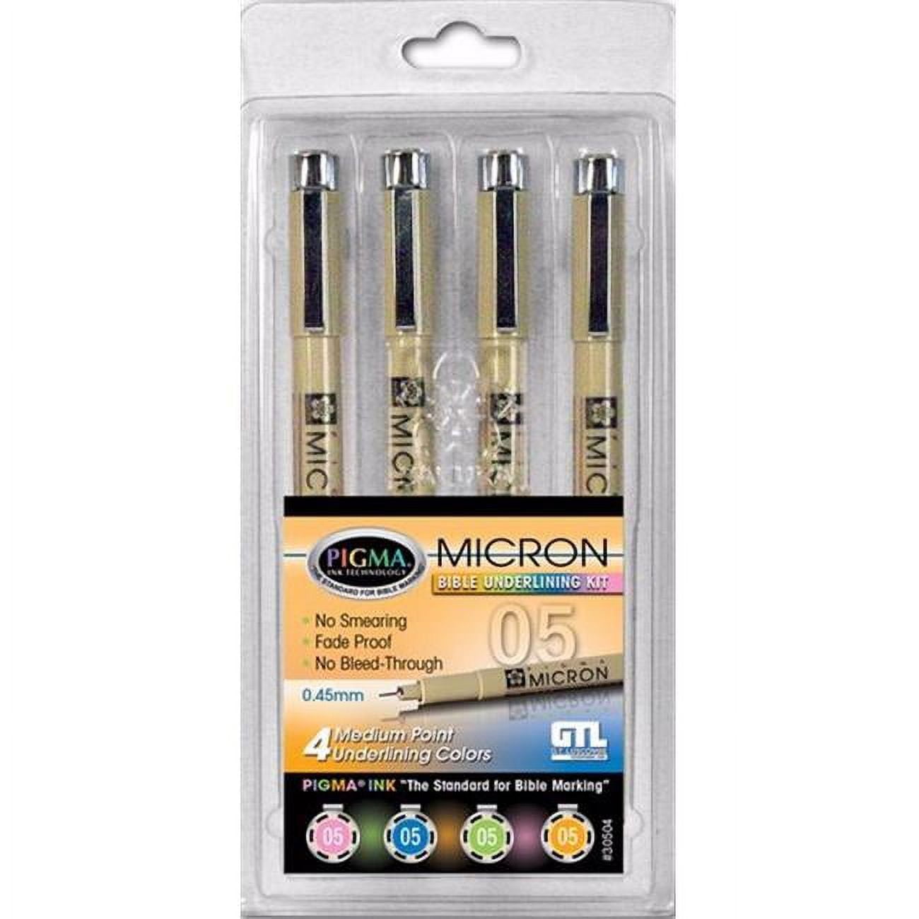 G T Luscombe 161318 Pen Pigma Micron Medium Point Bible Note Pen - Set of 4