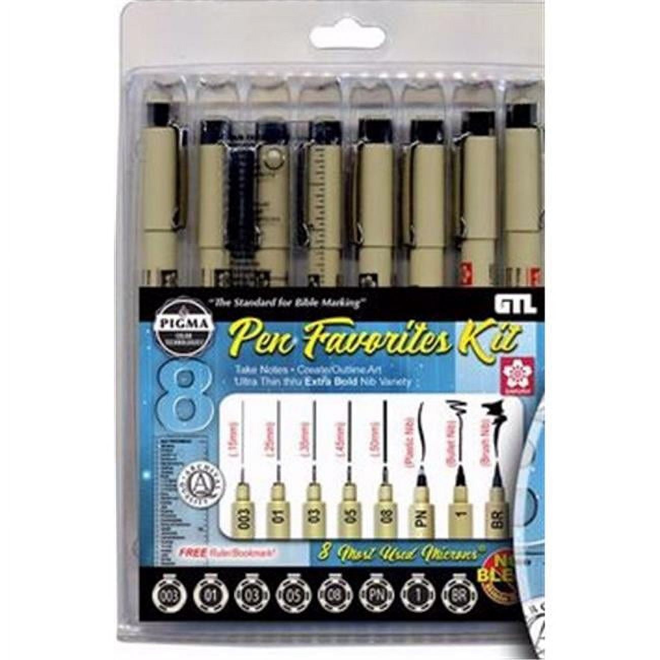 G T Luscombe 161328 No. 8 Pen Pigma Micron Favorites Kit