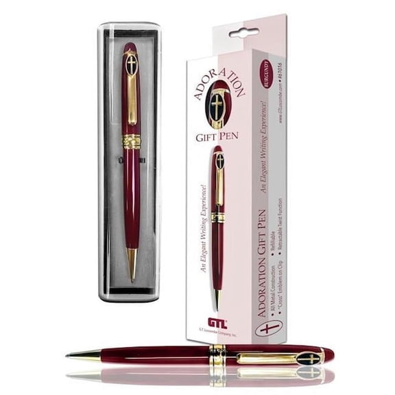 G.T Luscombe 374844 Cross Adoration-Burgundy & Gold with Case & Hangable Box Pen