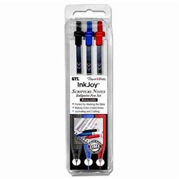 G.T Luscombe 40831X Ballpoint Pen- Paper Mate Inkjoy Scripture Notes - Pack of 3