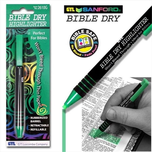 G T Luscombe 41260 Highlighter Bible Dry Green Carded