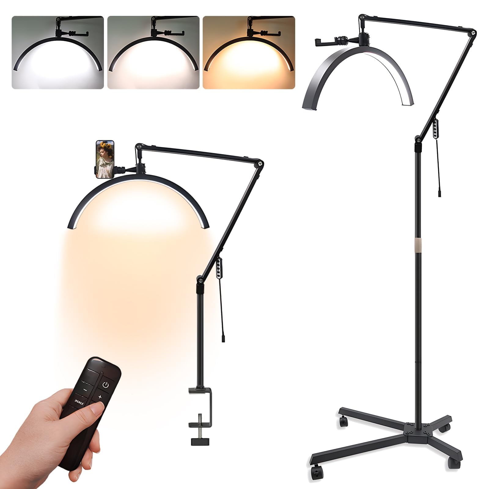 G TALECO GEAR 2 in 1 Lash Light for Eyelash Extensions, Portable Half Moon Desk Lamp, LED Lash Lamp for Tattoo Artists, Nail Tech, Adjustable Brightness