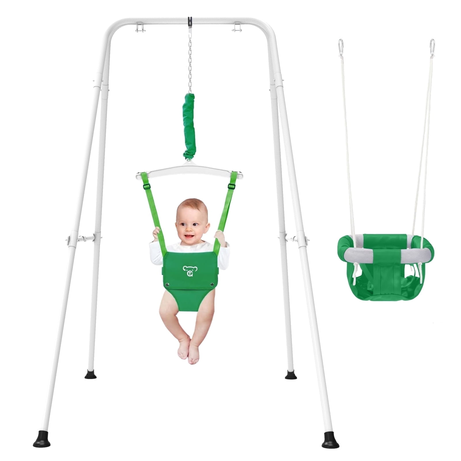 G TALECO GEAR 2-in-1 Baby Jumper and Swing, Indoor&Outdoor Baby Swing for 6-24 Months Infant Toddler, Green
