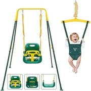 G TALECO GEAR 2 in 1 Baby Jumper and Bouncer, Baby Swing Outdoor, Toddler Swing Sets for Kids Age 1-3, Green