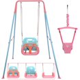 thumbnail image 1 of G TALECO GEAR 2 in 1 Baby Jumper and Bouncer, Baby Swing Outdoor, Toddler Swing Sets for Kids Age 1-3, Pink, 1 of 8