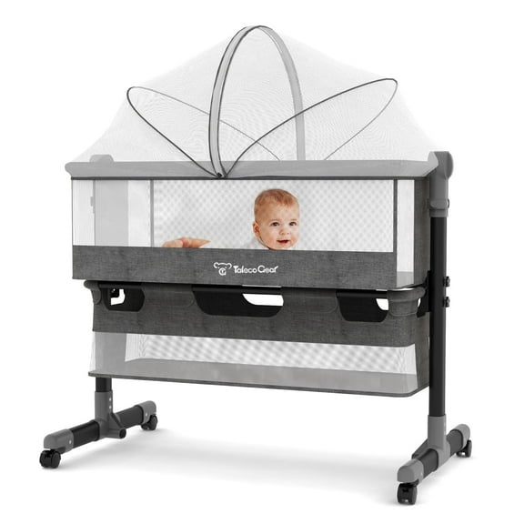 G TALECO GEAR Baby Bassinet Bedside Sleeper, Baby Crib for Newborn, Portable Bassinets for Boys and girls 0-12 Months, Gray