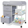 thumbnail image 1 of G TALECO GEAR Baby Changing Table, Portable Diaper Changing Station with Wheels, Nursery Organizer for Newborn and Infant, Light Gray, 1 of 8