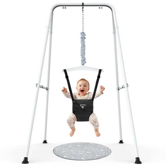 G TALECO GEAR Baby Jumper with Stand, Portable Baby Bouncers and Jumpers with Floor Mat, Jumper for Baby Boys/Girls 6-24 Months