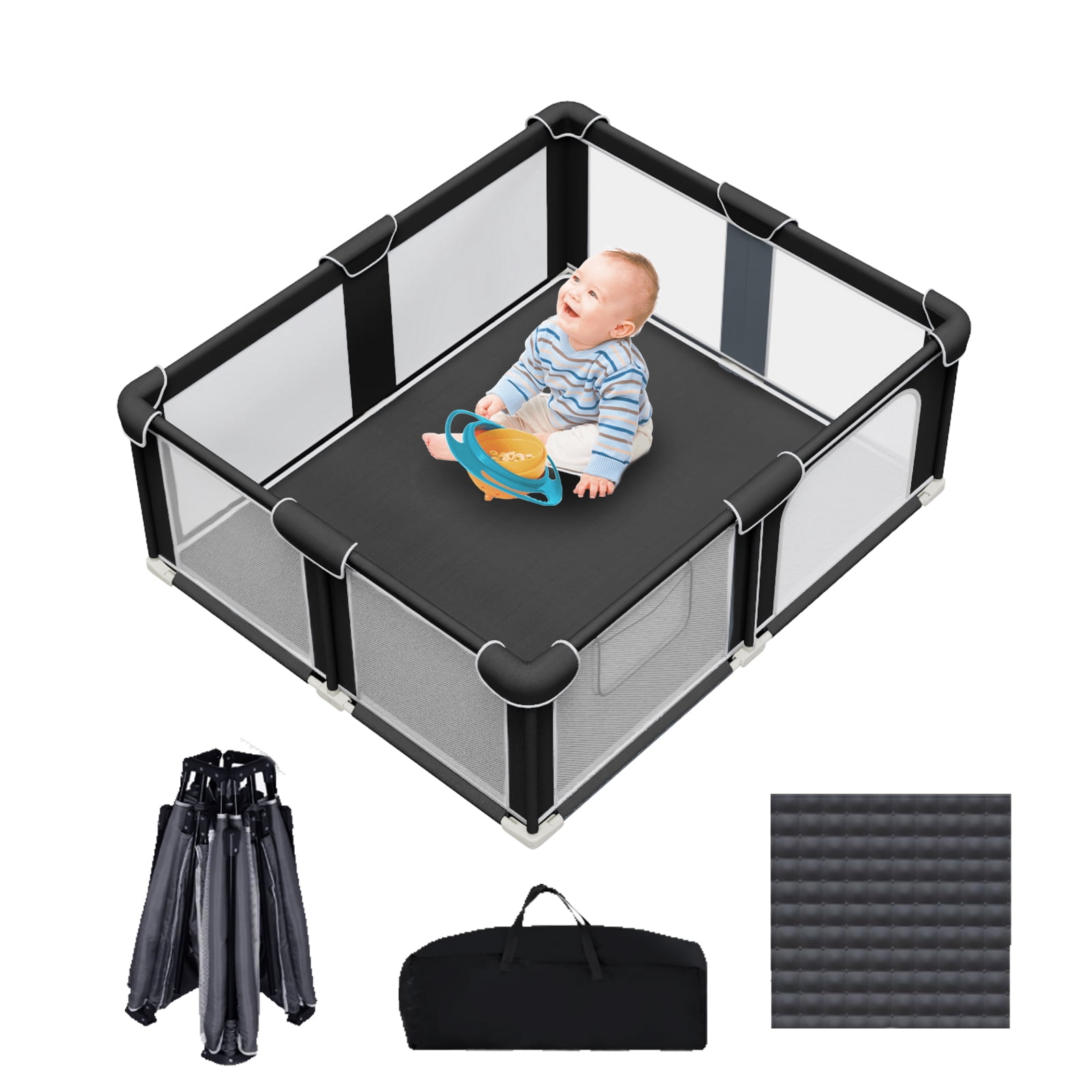 G TALECO GEAR Baby Playpen with Mat, Large Play Yard for Babies and ...