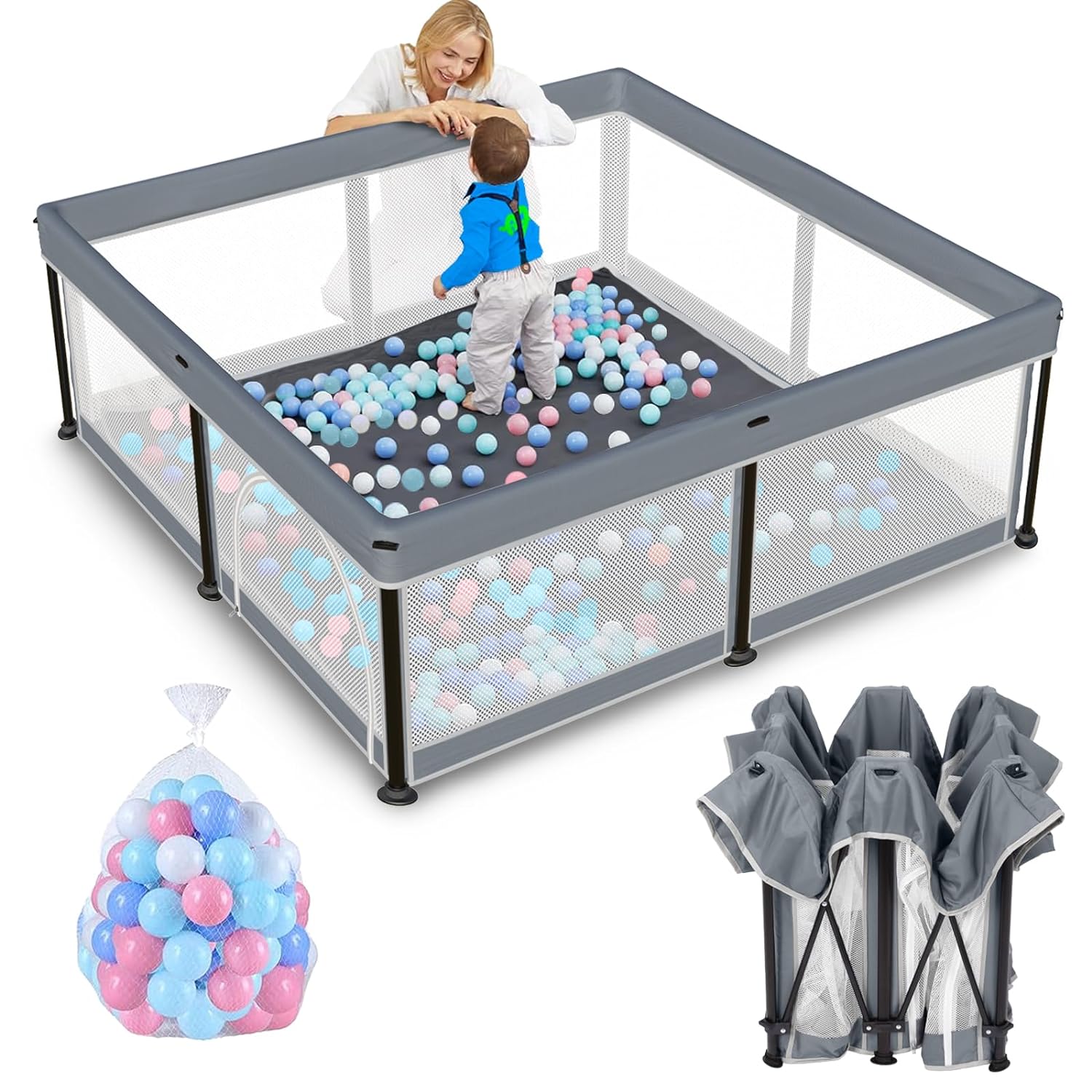 Baby Playpen, Foldable Playpen for Babies and Toddlers, 22 Panels Extra