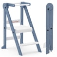 thumbnail image 1 of G TALECO GEAR Foldable Toddler Tower, Kitchen Kids Step Stool Helper, Standing Tower with 3 Adjustable Heights, Gray&White, 1 of 9