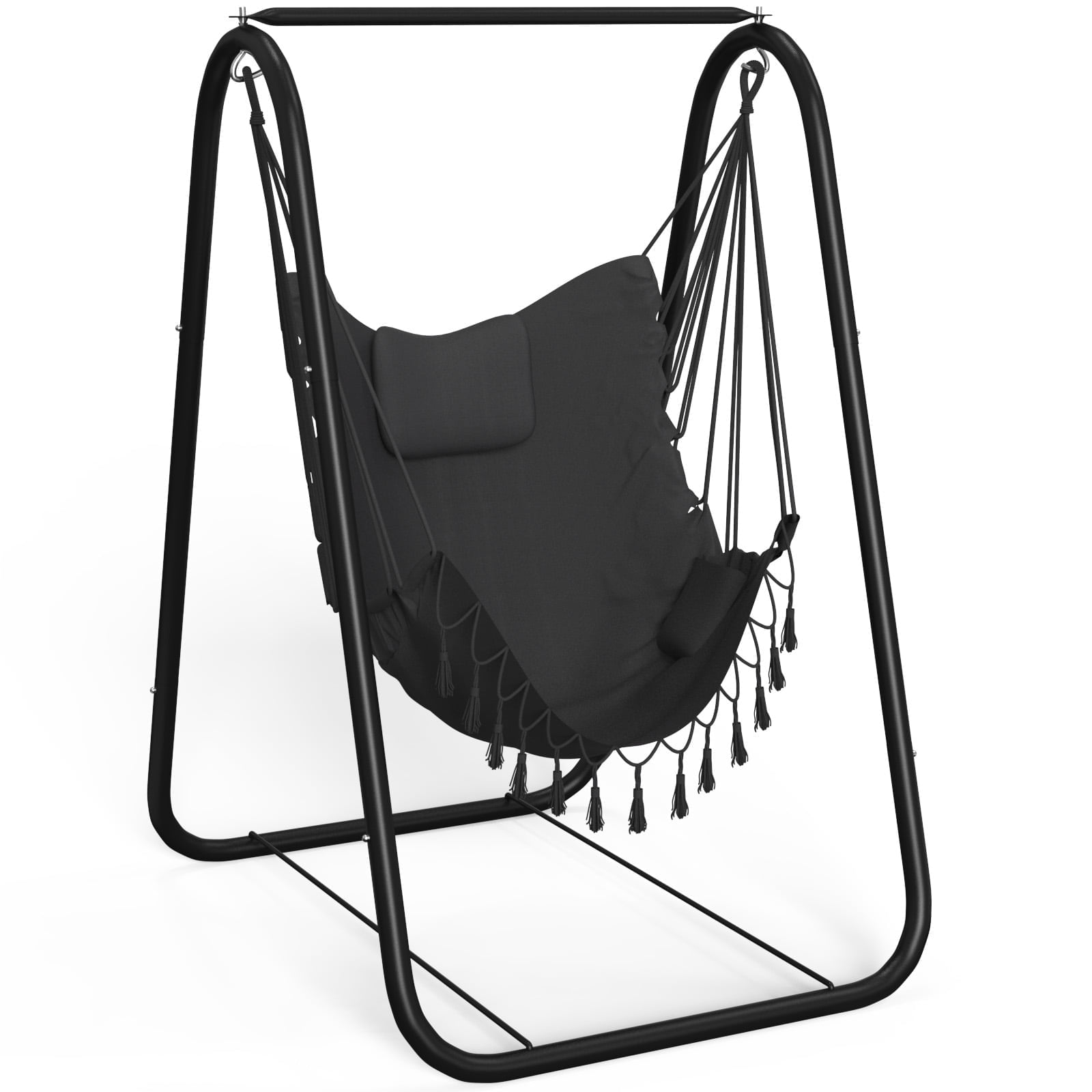 G TALECO GEAR Hammock with Stand, Heavy-Duty Foldable Camping Hammock Swing Chair for Indoor & Outdoor Backyard Use, 500lbs, Gray