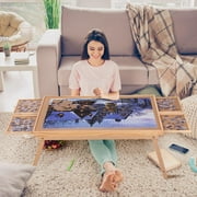 G TALECO GEAR Puzzle Board 1500 Pieces, Portable Puzzle Table as a Gift for Adults and Kids, 34 "x 27" Puzzle Game Table with 4 Drawers and Cover