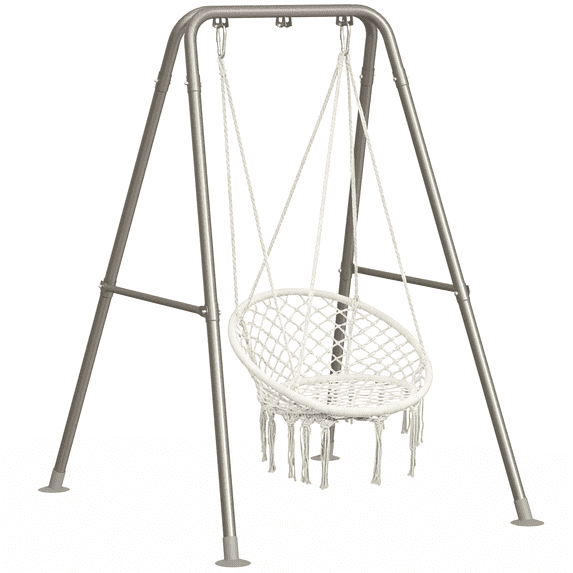 G TALECO GEAR Hammock Chair Stand, Outdoor Swing Frame, Indoor Swing Chair Not Included, Heavy-Duty Steel 350lbs, Silver