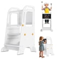 thumbnail image 1 of G TALECO GEAR Toddler Tower with Chalkboard, Toddler Kitchen Kids Step Stool Helper, Wooden Stool with Rounded Corner Protection Design, White, 1 of 10
