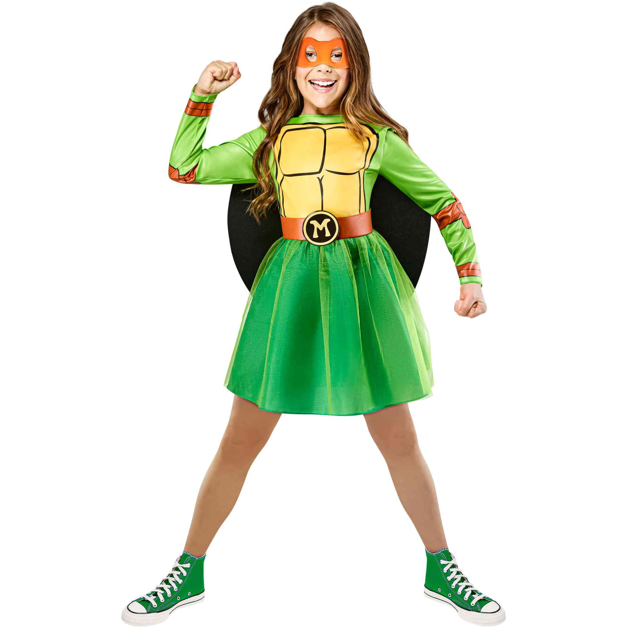 Teenage Mutant Ninja Turtles 4-in-1 Halloween Costume for Children, Girl's Size L (10/12), by Rubies
