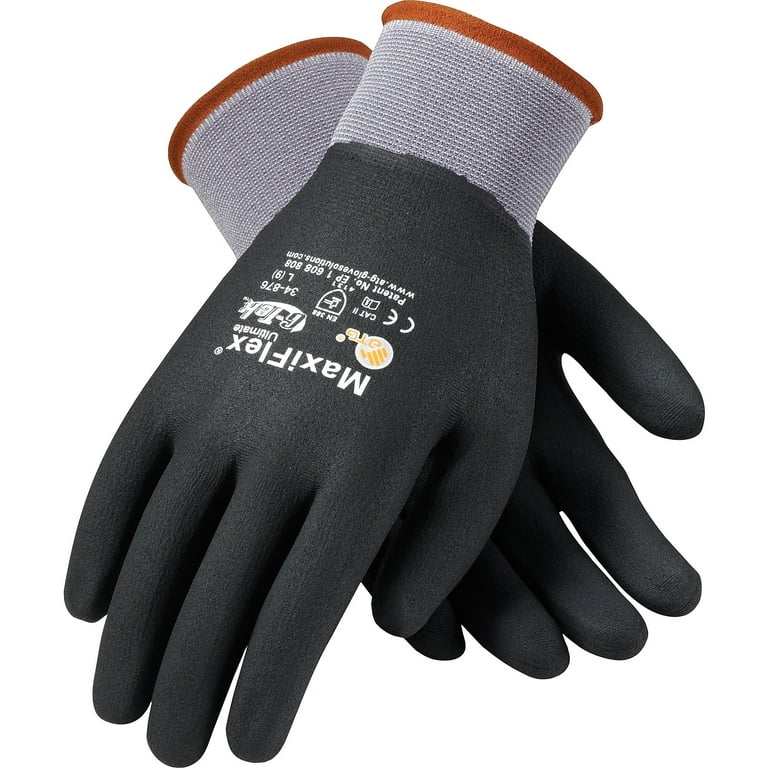 Work Gloves with Textured Firm Grip Coating LARGE SIZE -8 Pack