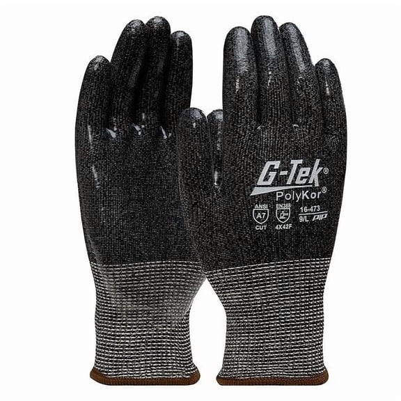 G-Tek Polykor Cut Resistant Glove,Seamless Knit,PK12 16-473/L