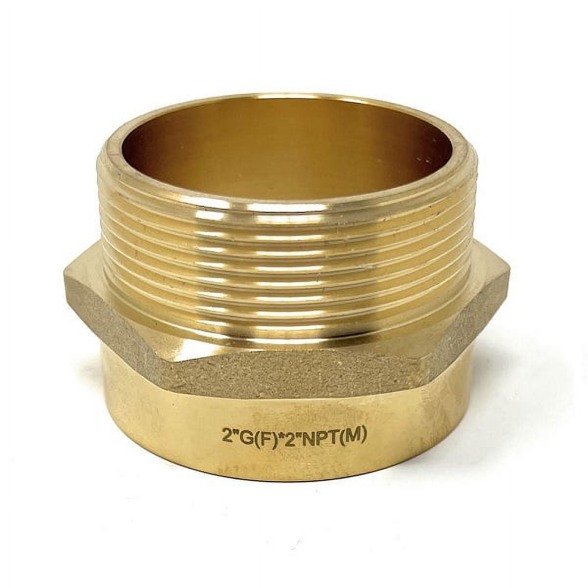 Lead-Free Brass 2" G Thread Female to NPT Male Adapter