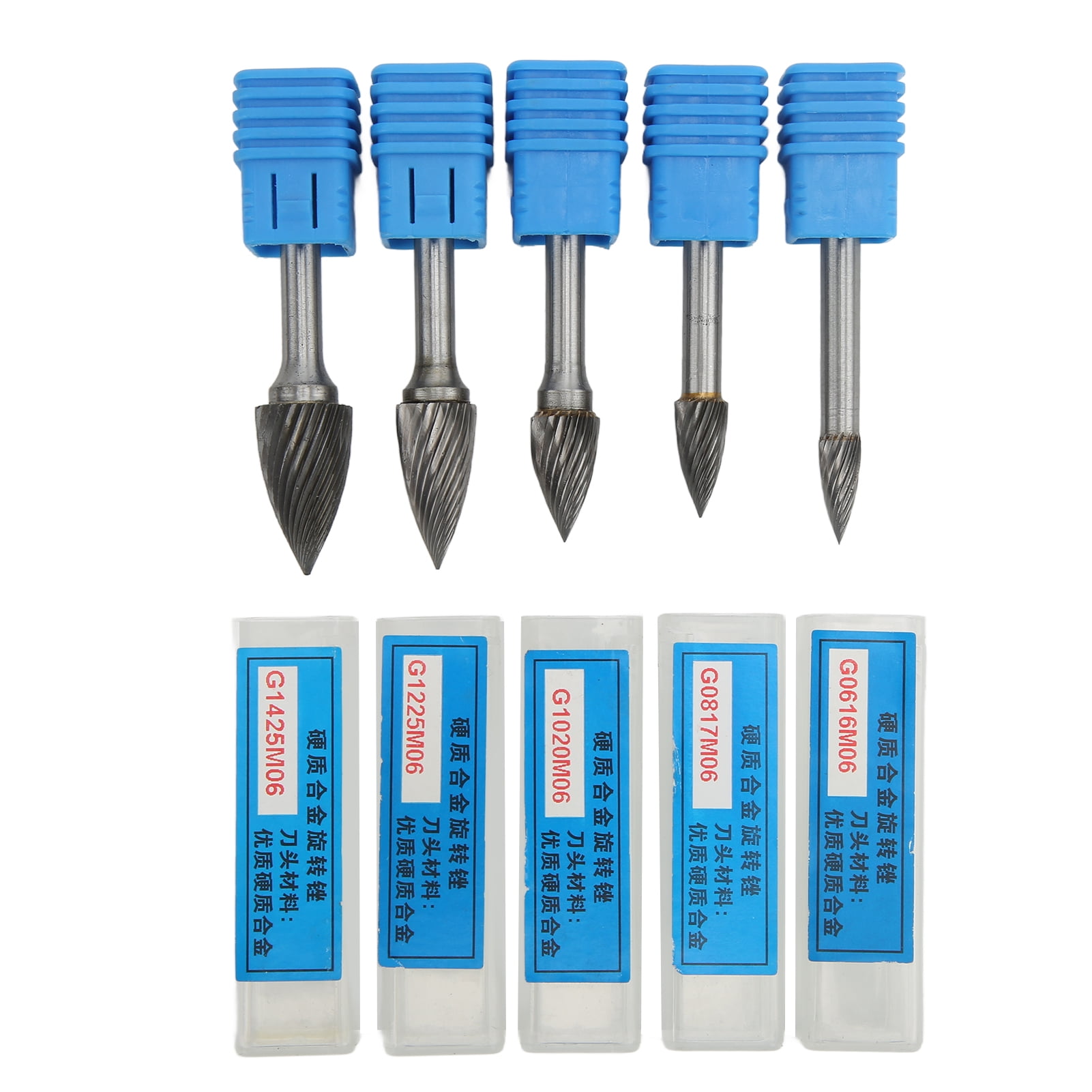 G Type Carbide Rotary Burr Kit 6mm Shank Single Cut Heat Treated Burr ...
