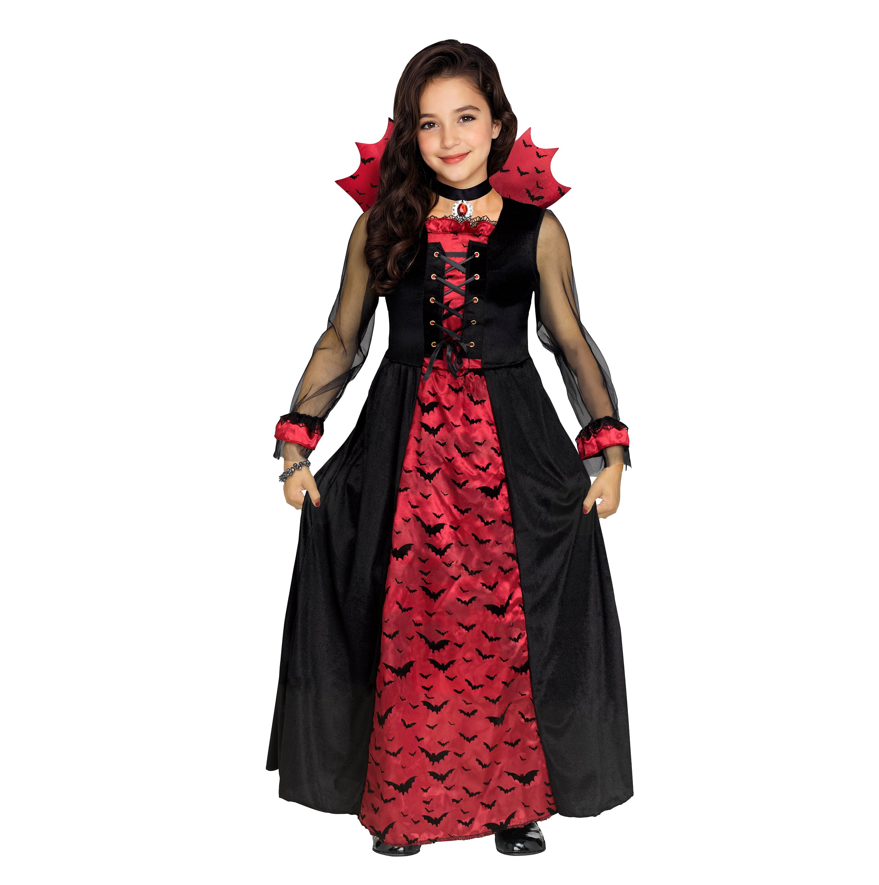 Vampiress Halloween Costume for Children, Girl's Size L (10/12), by Way to Celebrate