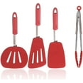 thumbnail image 1 of G-WELL Silicone Non-Stick Heat -Resistant Kitchen Cooking Spatula/Turners(Set of 4, Red), 1 of 7