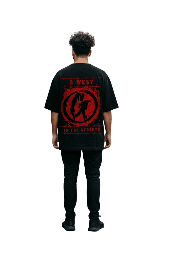 Barbed Legacy Men's Oversized T-Shirt Black Size- 2XL