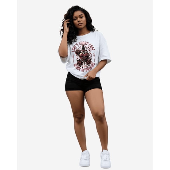 G West Blade Of Passion Oversized Women's T-Shirt White Size-XXL
