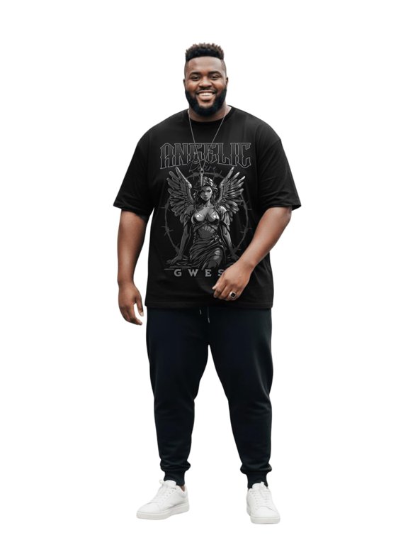 Blessing 2.0 Big and Tall Oversized T-Shirt Black-Grey Size- 3XL