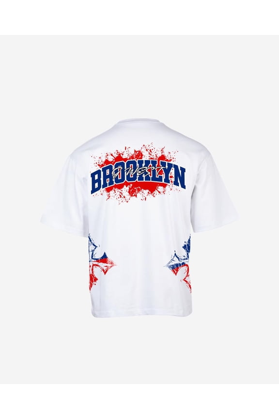 Brooklyn Blood Arch Logo Oversized T-Shirts Mens White Size- M